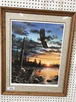"KING'S DREAM" (EAGLE) FRAMED PICTURE, 24 X 30.5"