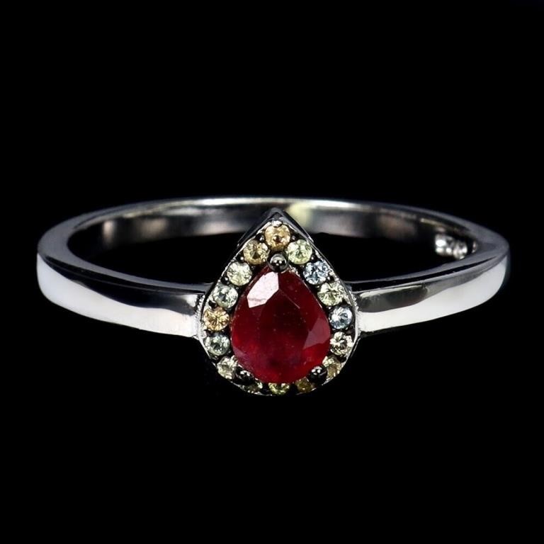 Natural Pigeon Blood Ruby & Sapphire Ring