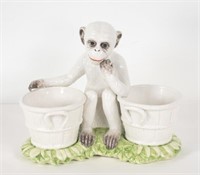 Italian Porcelain Monkey w/ Open Baskets