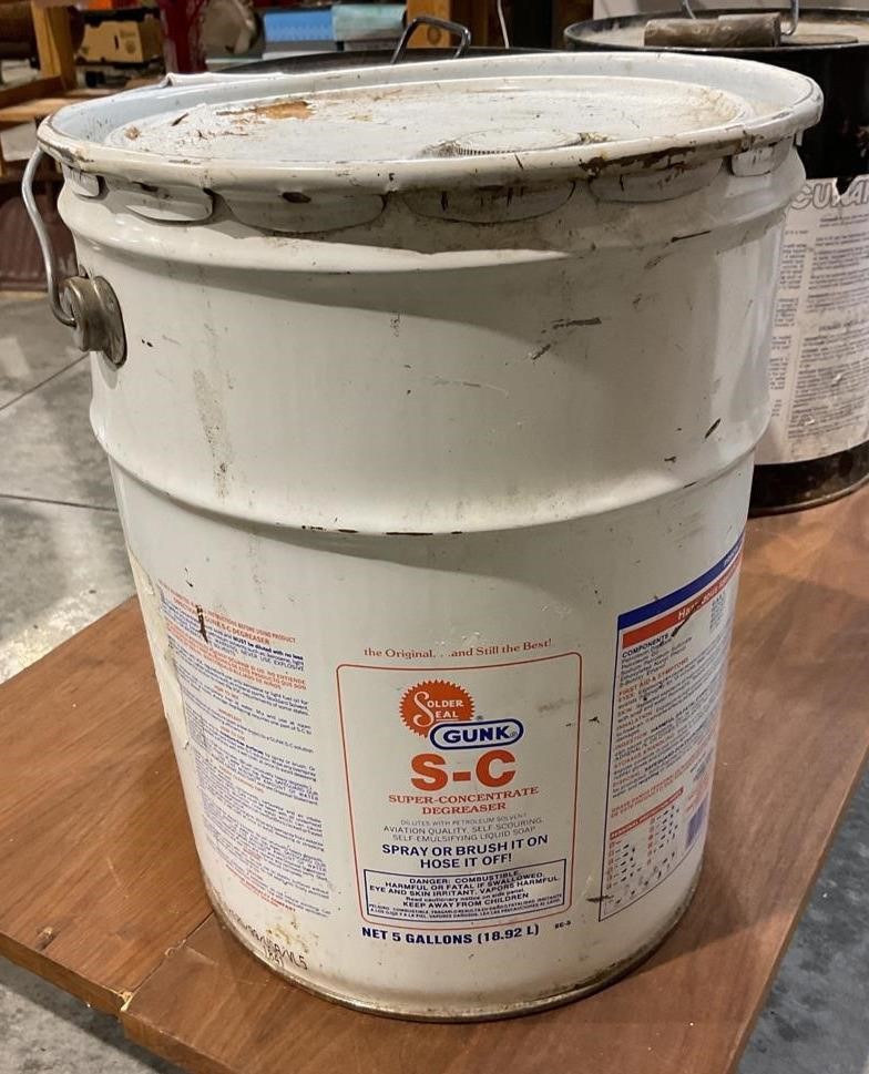 Approximately 1/4 bucket of degreaser