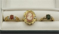 3 Vintage Signed Avon Rings