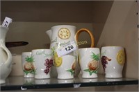 CERAMIC JUICE PITCHER AND TUMBLERS