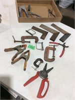 Assorted clamps, levels and more