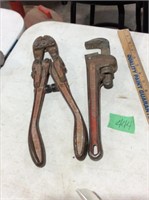 14 inch bolt cutter and 12 inch pipe wrench