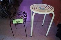Metal Stool & Plant Stand
