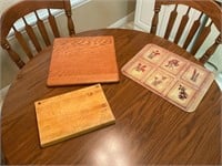 Wood Lazy Susan & Cutting Boards Set