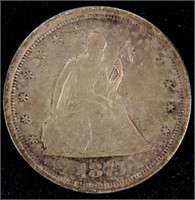 Coin 1875-S Liberty Seated Silver 20 Cent Piece VF