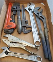 Box of crescent wrenches, etc