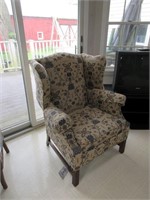 Upholstered Wing Back Chair (worn in spots)