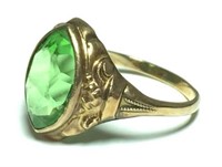 10k Gold Ring With Green Diamond