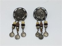 1936 Coin Native American Earrings