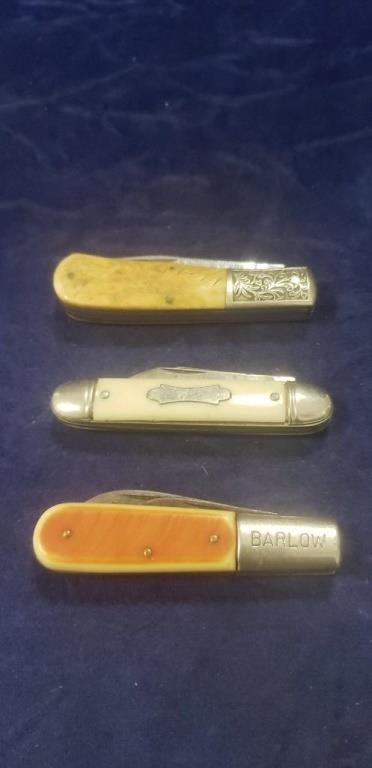 (3) Assorted Pocket Knives (Review Photos For