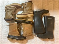 Men’s winter boots and rubber boots all size 7