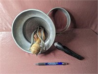 Vintage Colander with Stand, (2) Strainers