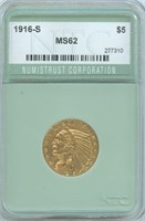 1916-S Indian Head $5 Gold Piece - Numistrust