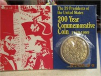 39 Presidents of US 200 yr. Comm. Coin 1789-1989