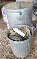 Metal Trash Can & Bucket Lot