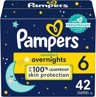 42CT Pampers Swaddlers Overnights Diapers - Size 6