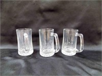 3 Vintage Heavy Beer Tankard w/starburst base