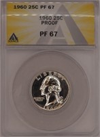 (4) 1960 Coin Set: Washington Quarter, Roosevelt D