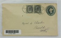 2 PC 1899 Canadian Half Cent Stamps with Envelope