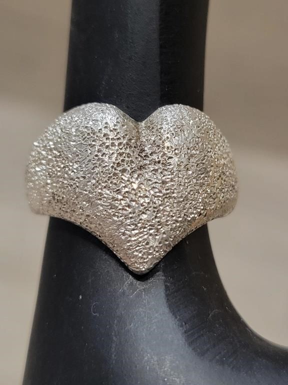 Sterling Chunky Heart Ring