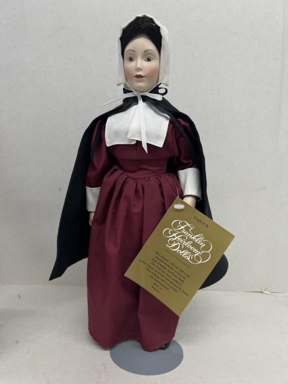 Franklin heirloom Pilgrim doll 13 inches in