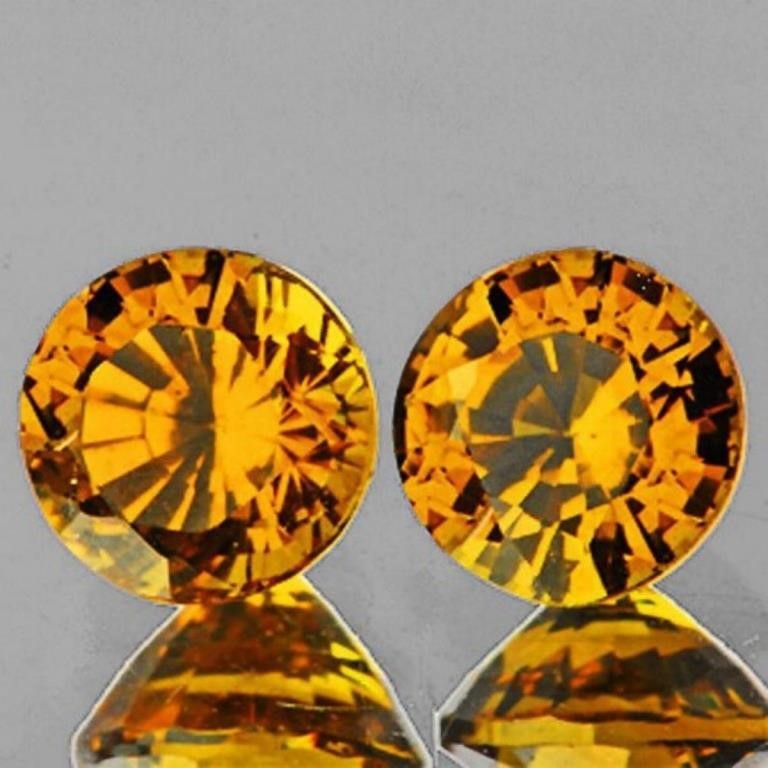 Natural Golden Yellow Mali Garnet Pair{Flawless-VV