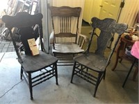 3 Pressed Back Chairs
