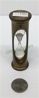 Vintage brass and glass hour glass - quarter for