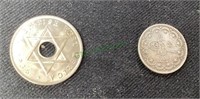 Two coins - largest is from British West