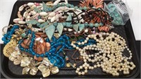 Large tray lot of costume jewelry -mostly