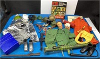 Amazing tray of circa 1960s authentic G.I. Joe