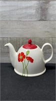 Vintage Poppy Flower Tea Pot Hand Painted Thailand