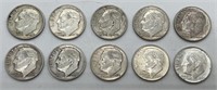 (10) Silver Roosevelt Dimes