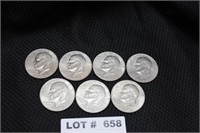 7 Eisenhower Dollars, 4-1977, 3-1978