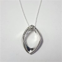 $200 Silver Diamond 18" Necklace