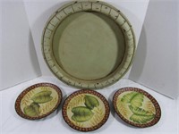 Large Bamboo Tray & 3 Dishes