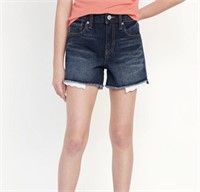 HIGH WAISTED EXPOSED LACE POCKET JEAN SHORTS FOR