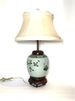 Ceramic Hand Painted Asian Lamp