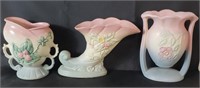 3 Hull art pottery vases box lot