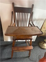 Antique wooden highchair