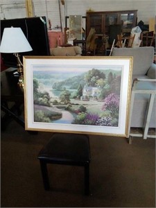 Beautifully framed print depicting country-side