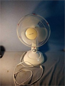 White, 12-14" Air works fan. Measures