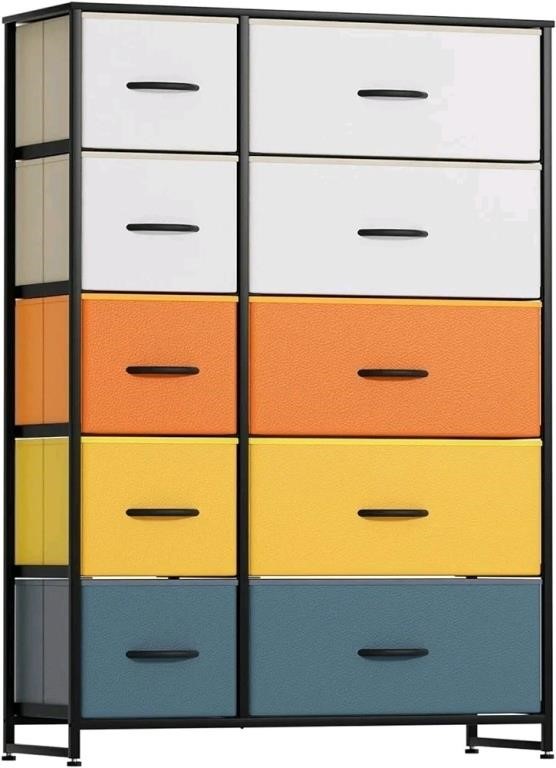 LLappuil Tall Dresser for Bedroom 10 Drawers Multi
