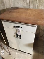 White metal cabinet w/ drawer