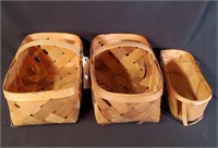 2 Large Wooden Apple Picking Baskets