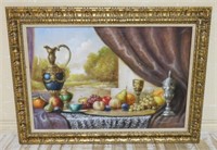 Johan K. Reinprecht Still Life Oil on Canvas.