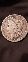 1881 Morgan silver dollar San Francisco mint