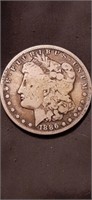 1886 Morgan silver dollar New Orleans mint